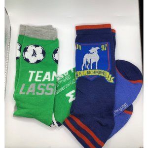 Ted Lasso Socks 2 pair Green Blue